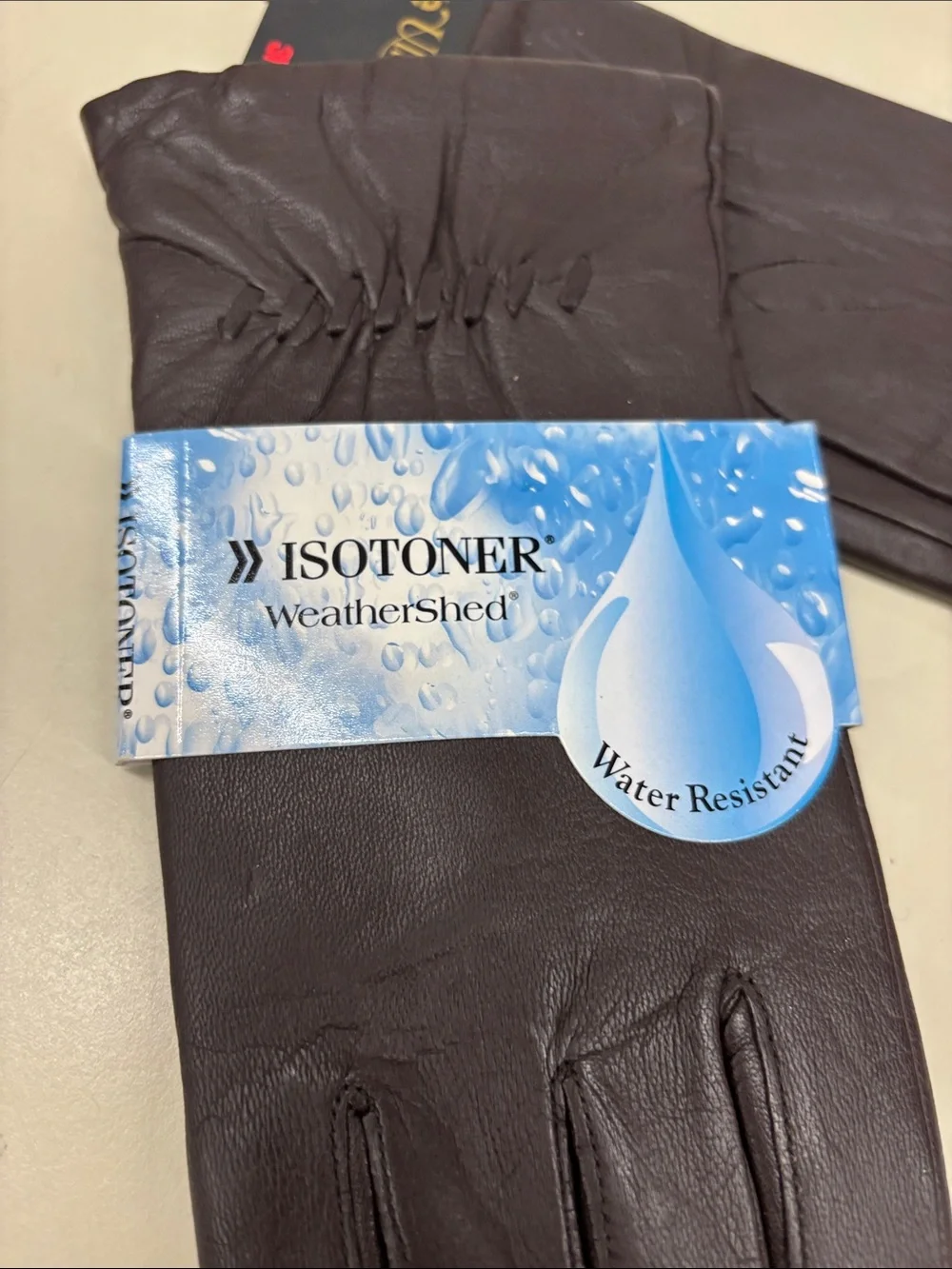 NWT Isotoner Women's Dark Brown Leather Gloves 3M